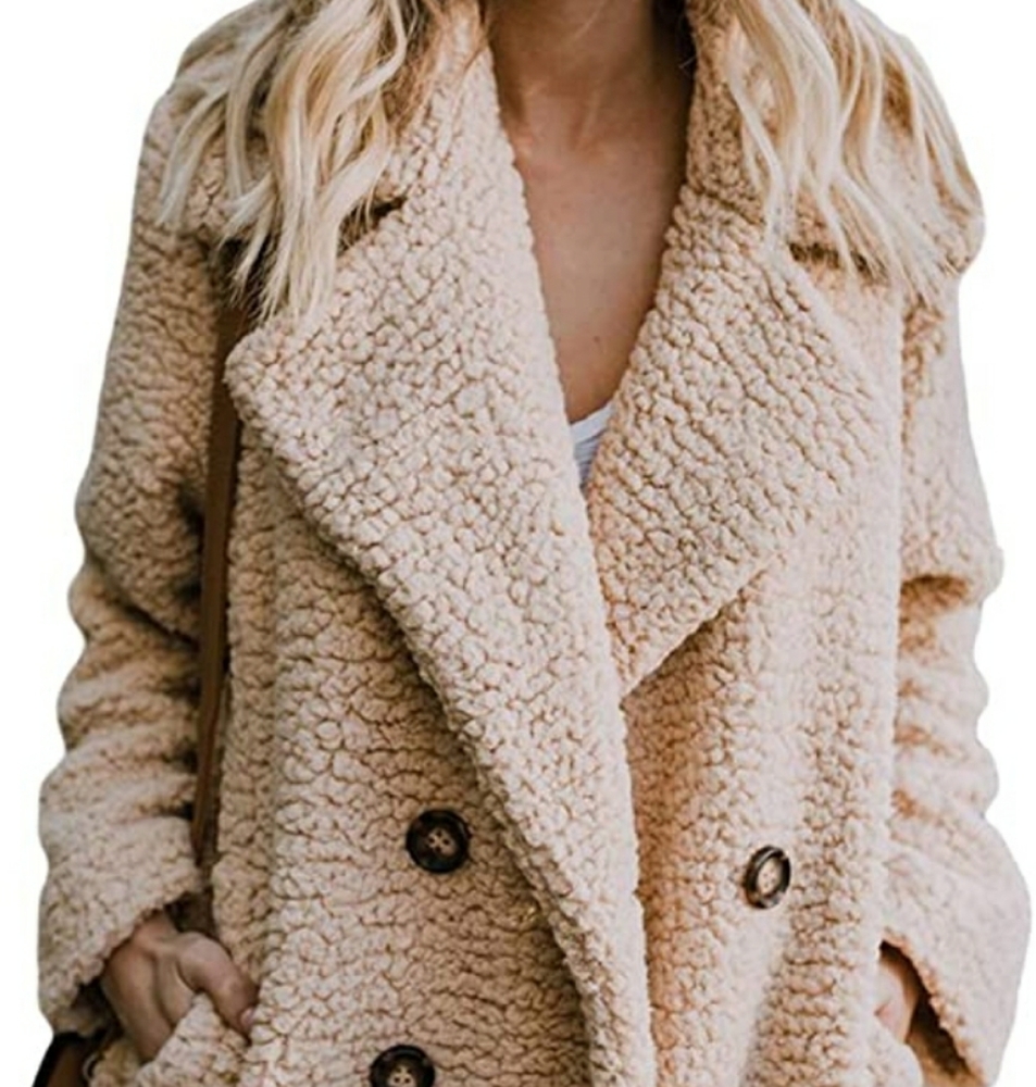 Womens Fleece Open Front Coat